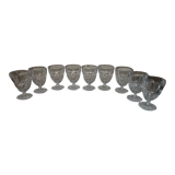 Ensemble de 9 verres à pied anciens