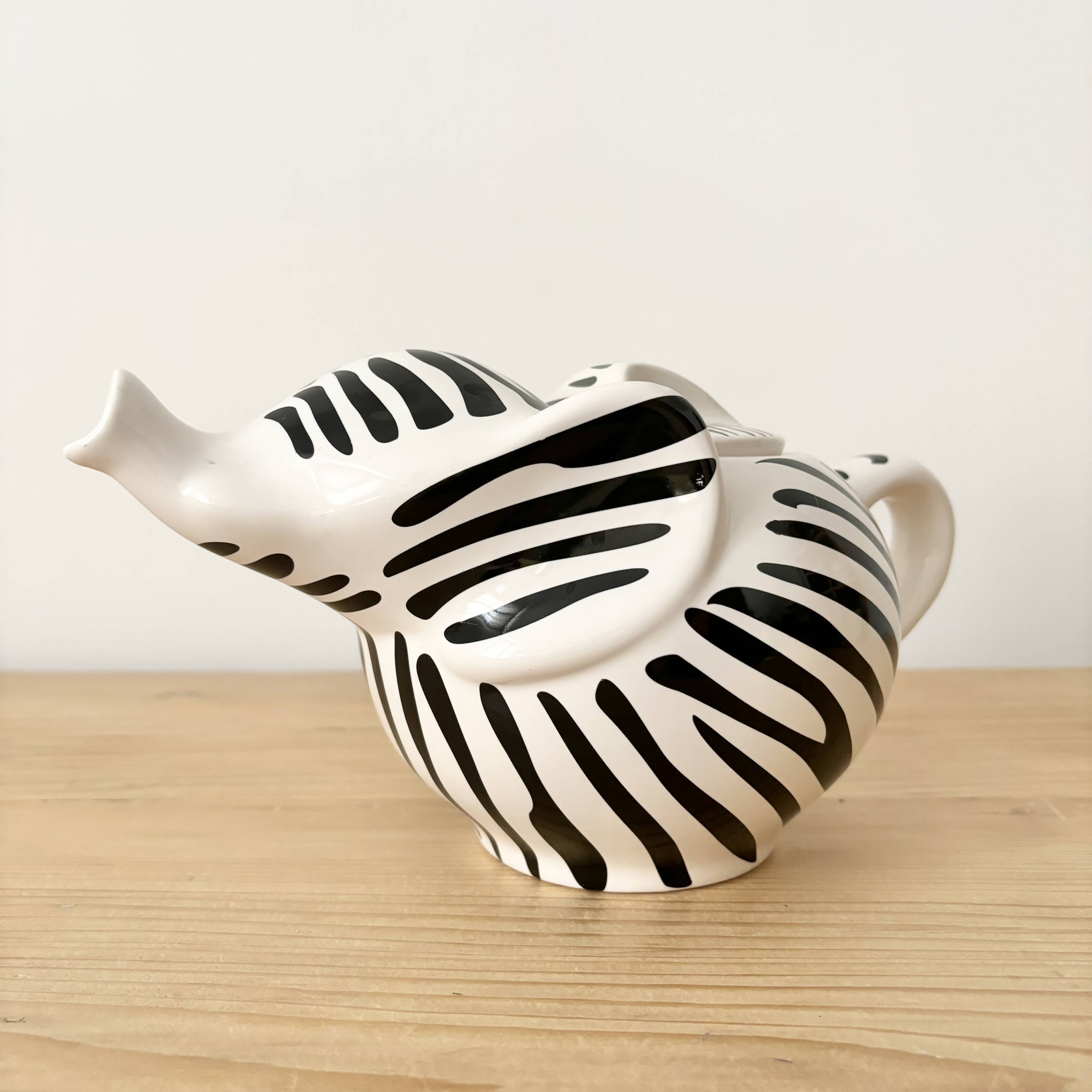 Striped elephant teapot