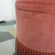 Pink velvet toad armchair with footrest