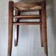 Tabouret ancien en paille et bois