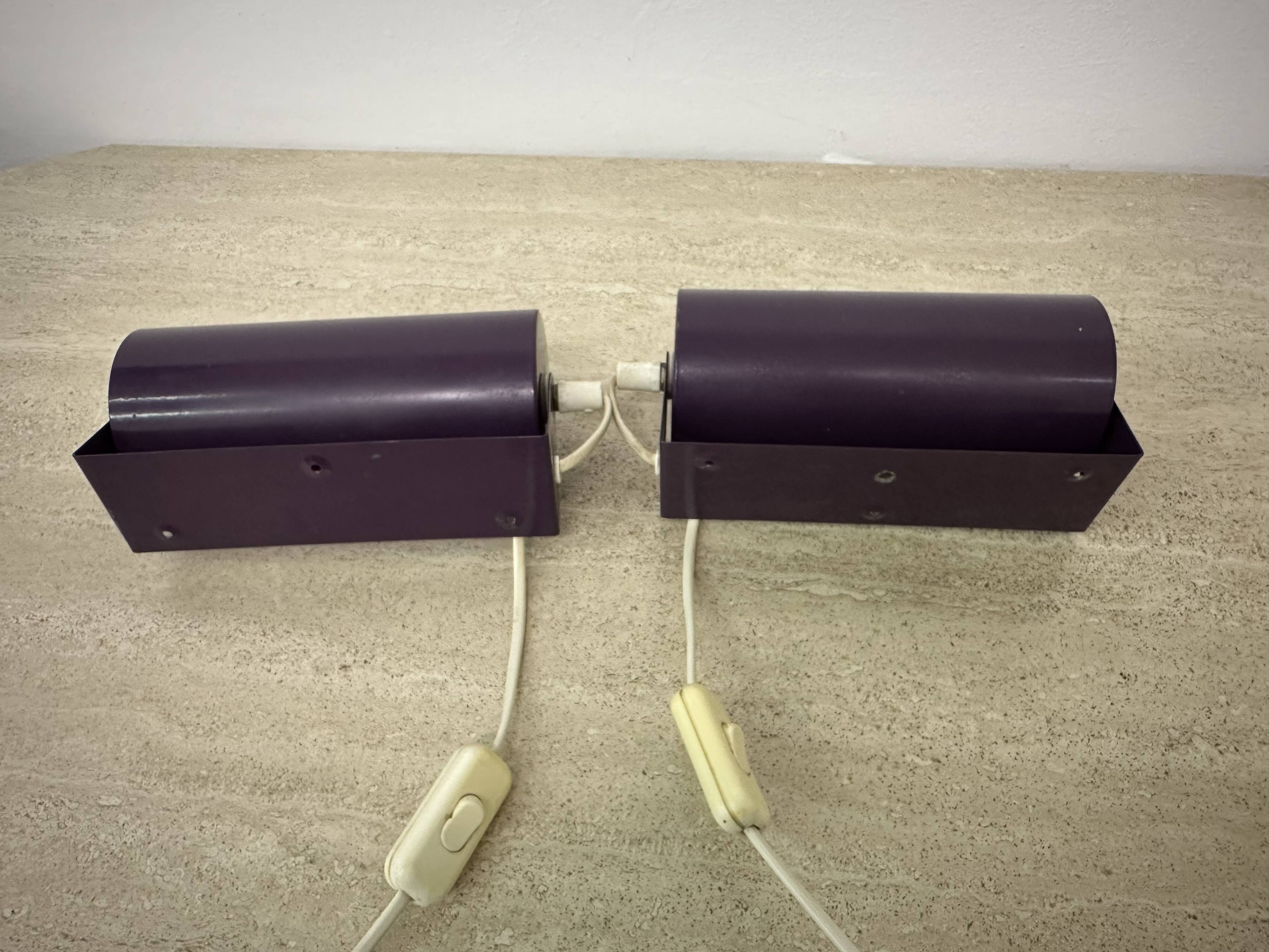 Vintage IKEA LOD V413 purple metal wall lamp bedside lamp wall lamp 1980s S