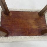 Mid-century Stool in Sheep Skin Fabric, 1970's