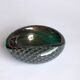 Gold flecked green bullicante and filigrana bowl, Murano 1950.