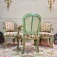 3 fauteuils en bois laqué de style Louis XV, XIXème siècle