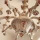 Large hand-painted gilded chandelier mangani ceramiche porcelain