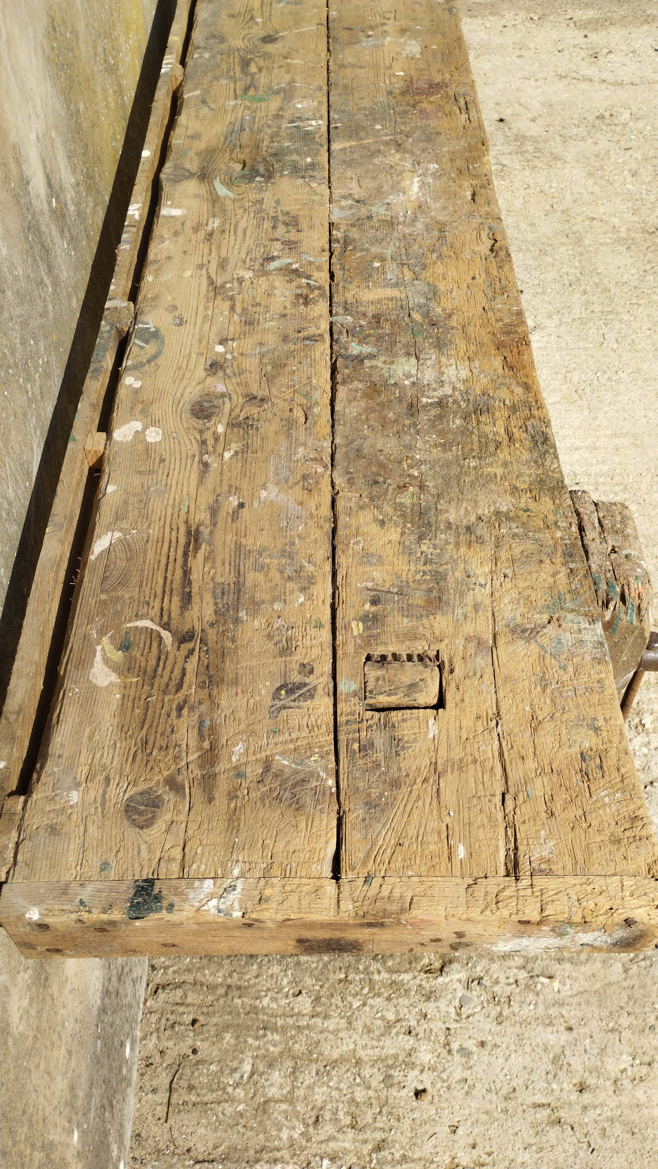 wooden carpenter workbench