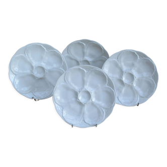 Assiette à huîtres en porcelaine – lot de 4