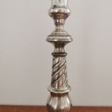 Silver metal candle holder