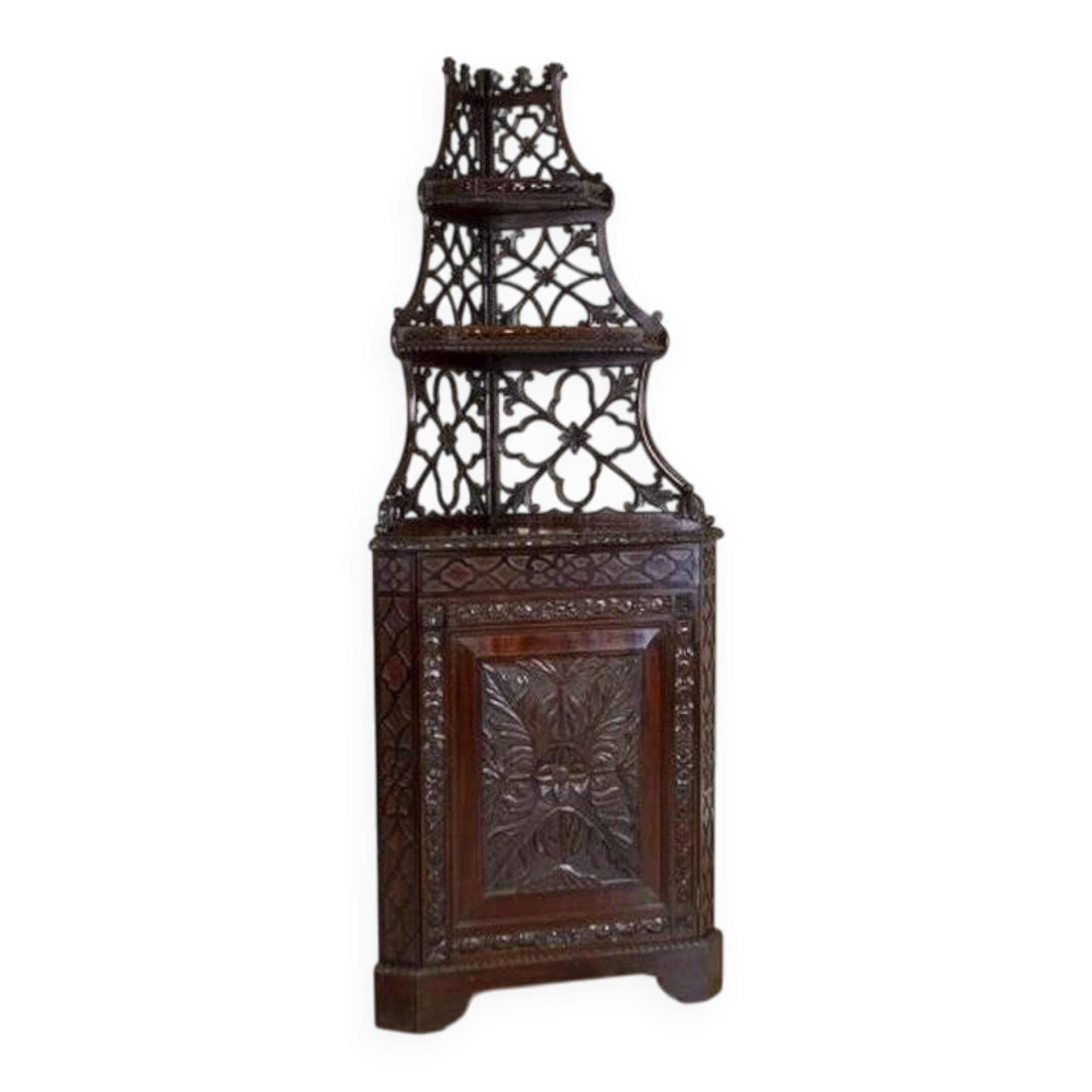 Mahogany Corner Cabinet, 1890s