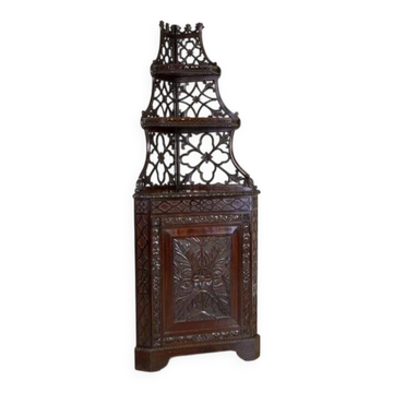 Cabinet d'angle en acajou, années 1890