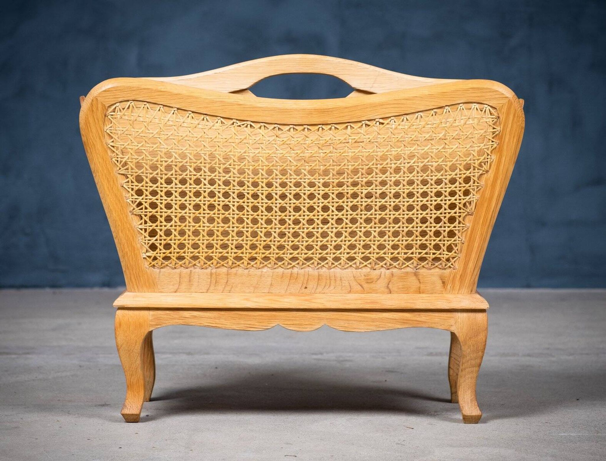 Magazine Rack in Oak and Rush, Denmark, 1960s