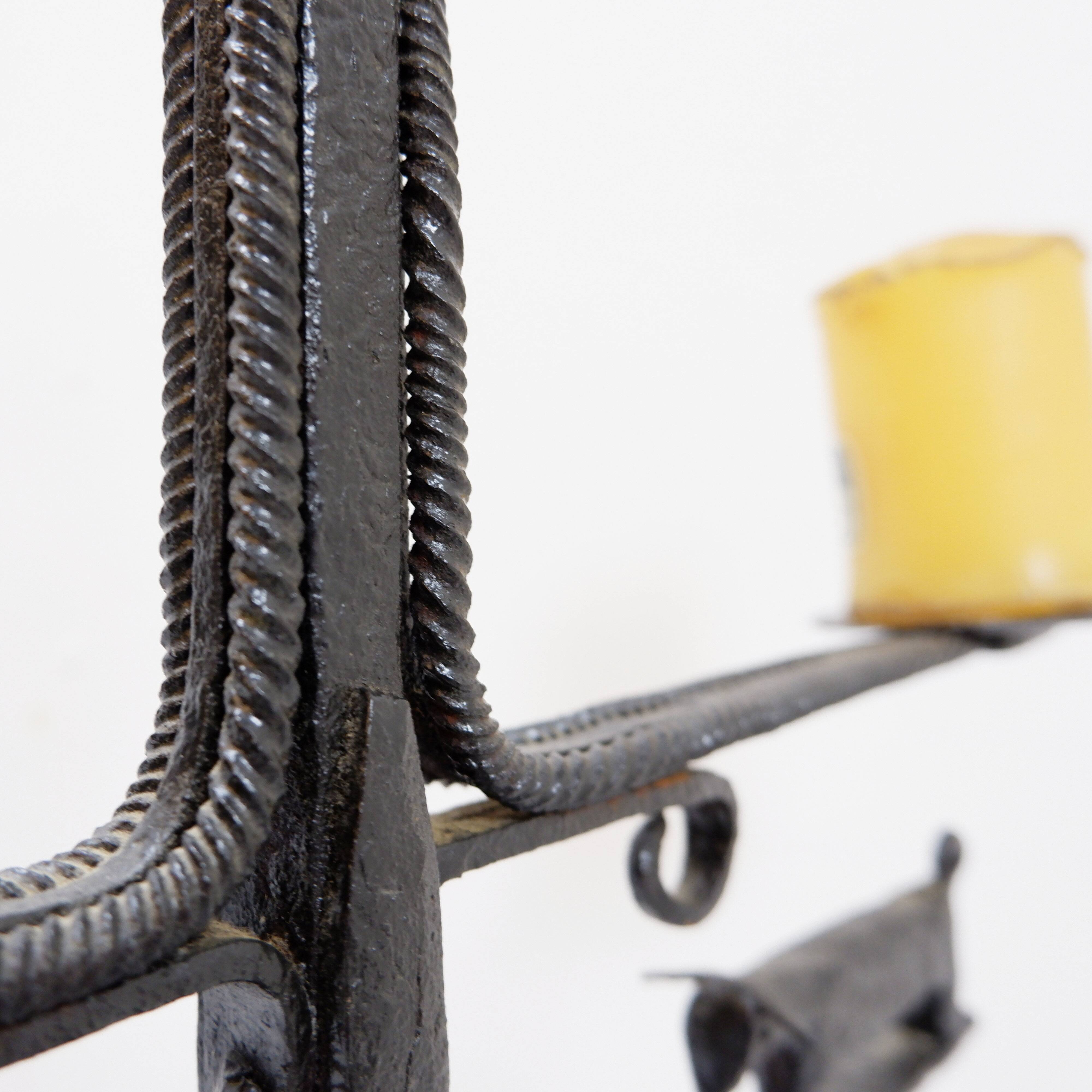 Wrought iron candle holder - France, 20th century