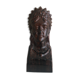 Glazed cast iron bust