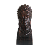 Glazed cast iron bust