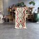 Tapis berbère vintage marocain  – 75x165 cm – Rouge & noir