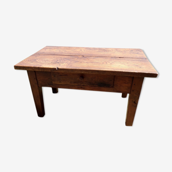 Rustic wooden coffee table with drawer