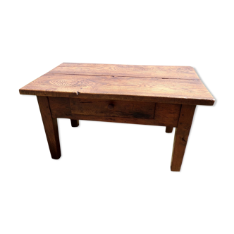 Rustic wooden coffee table with drawer