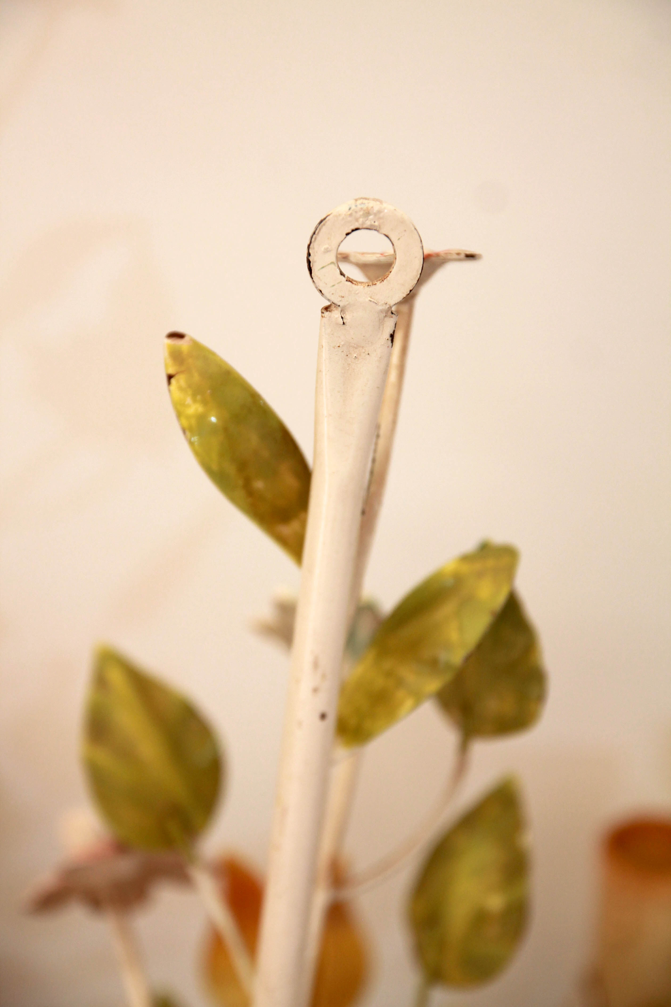 Pair of painted sheet metal wall lamps