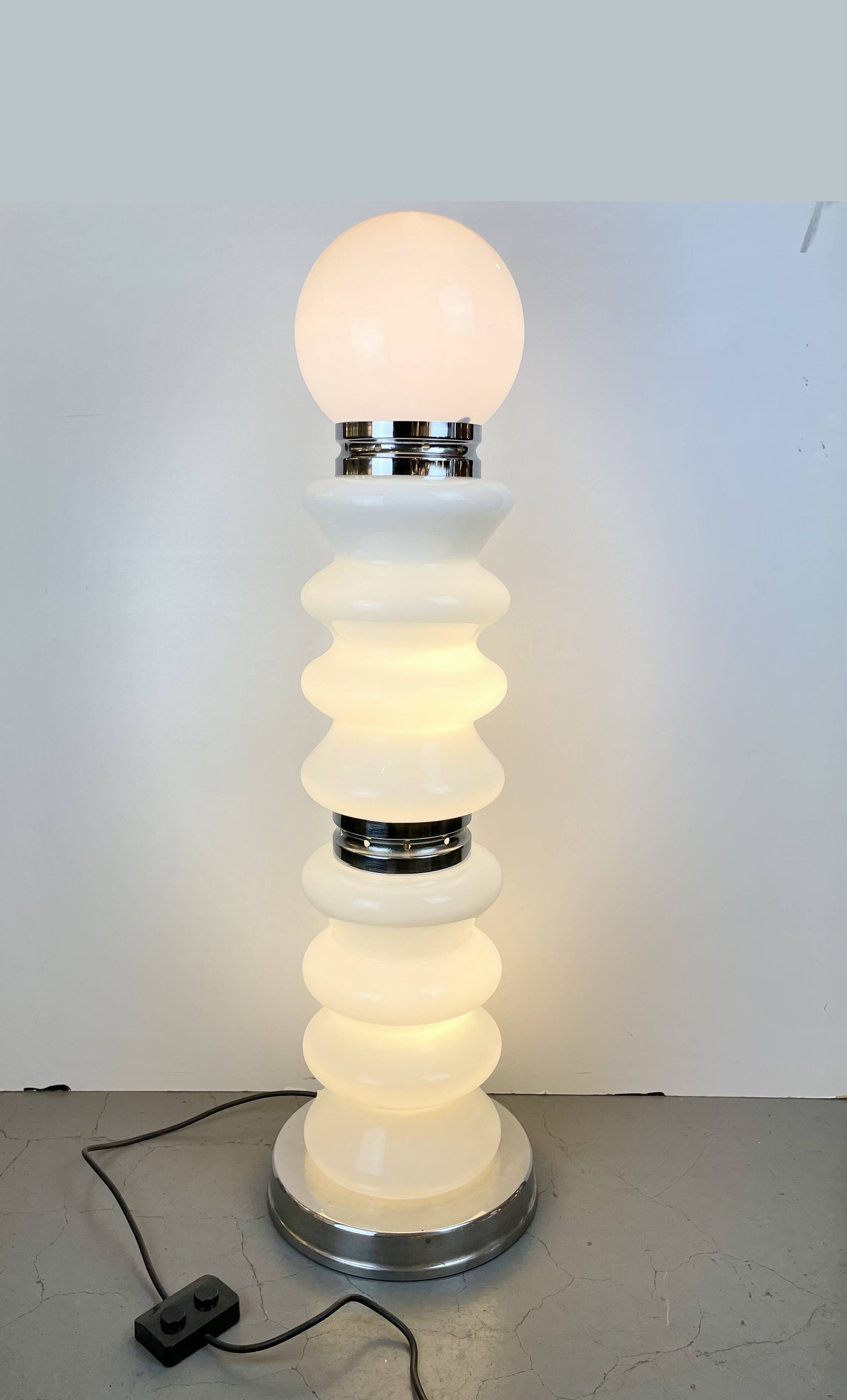 Lampadaire Murano dans le style de Calo Nason pour Mazzega, années 1970