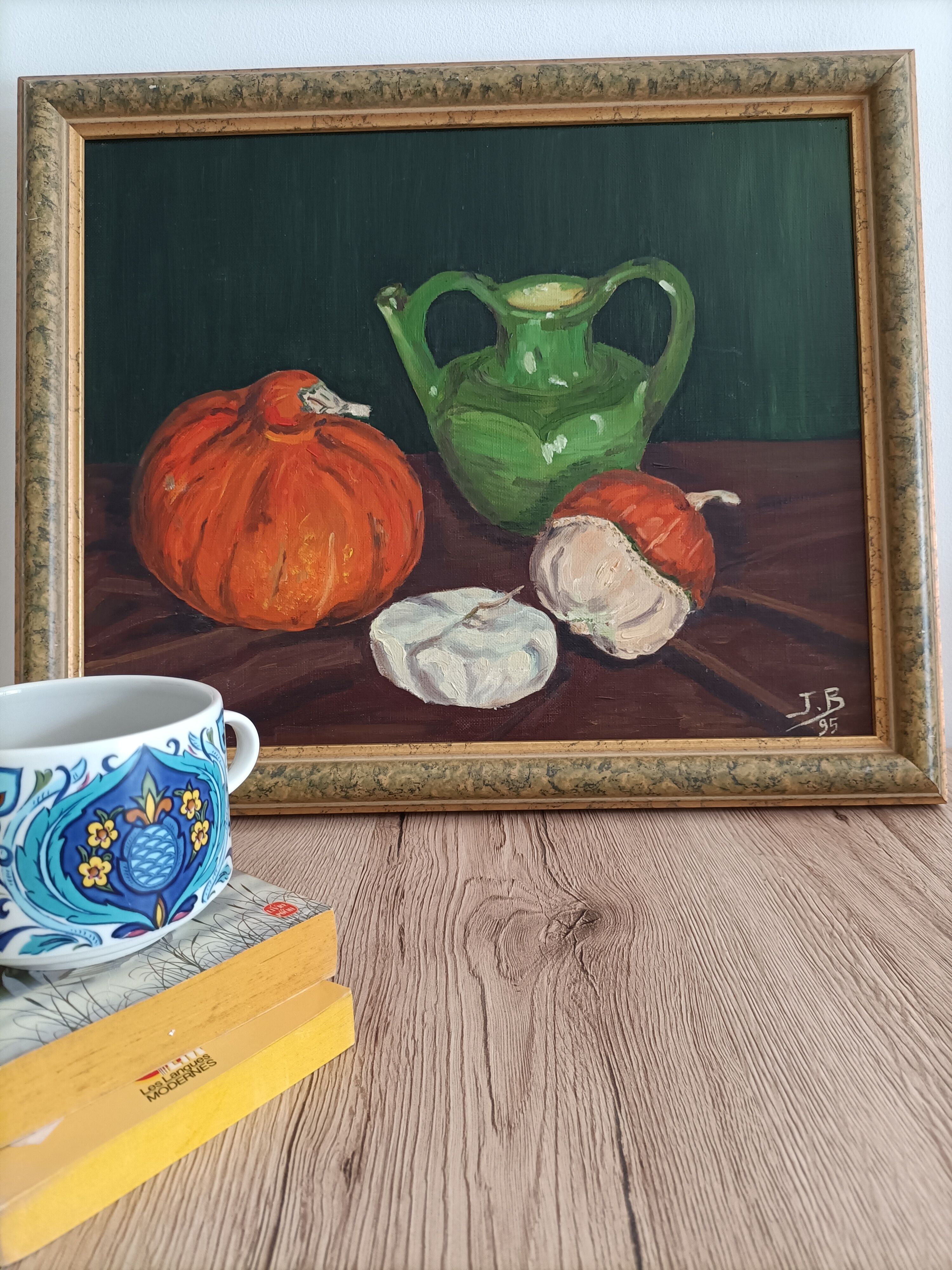Still life painting signed jacqueline berteaux-dubuc - 1995