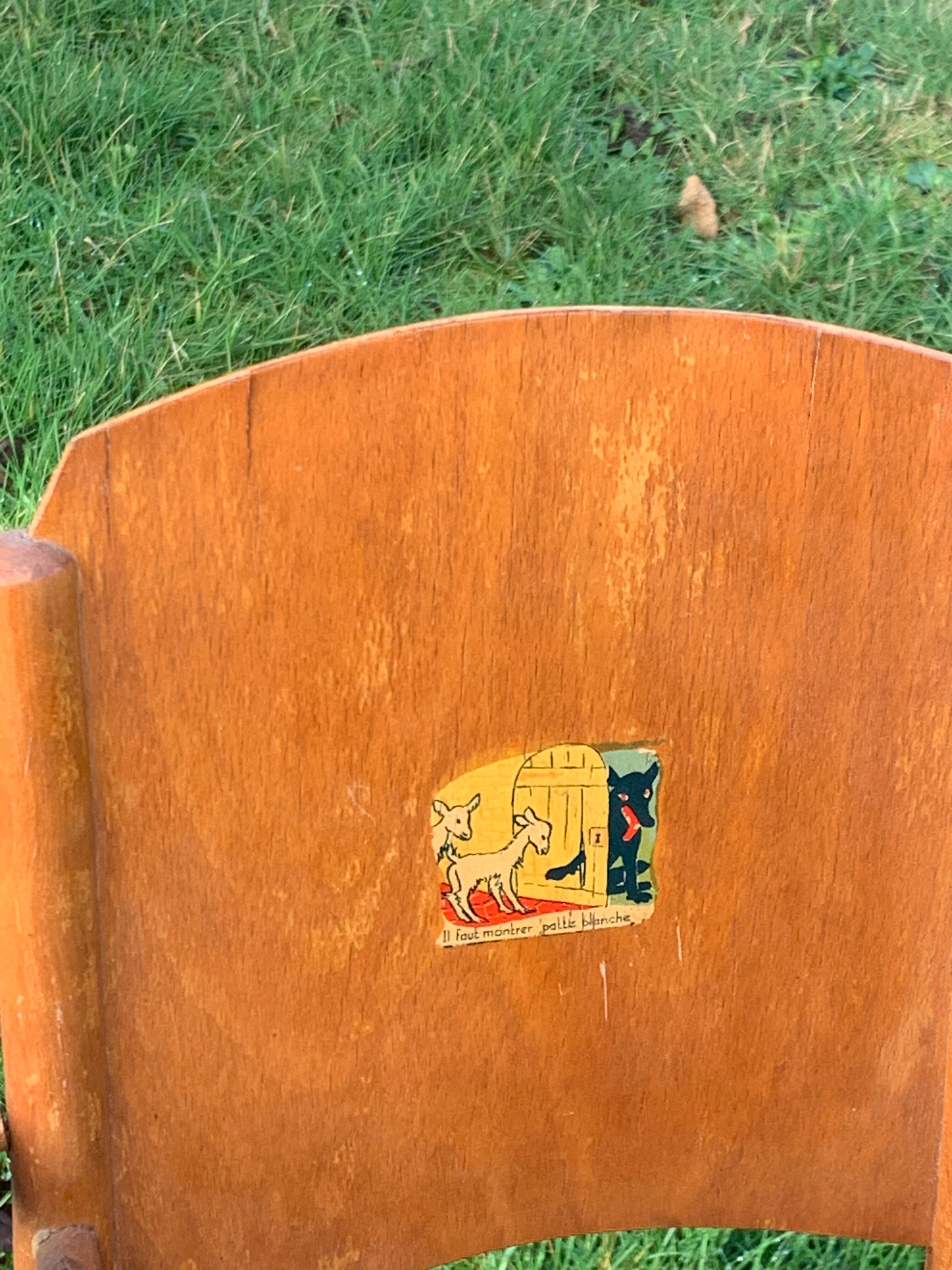 High chair for vintage wooden dolls