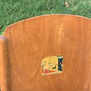 Chaise haute pour poupées en bois vintage