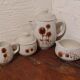 Glazed stoneware coffee set decorated with thistles Sarreguemines