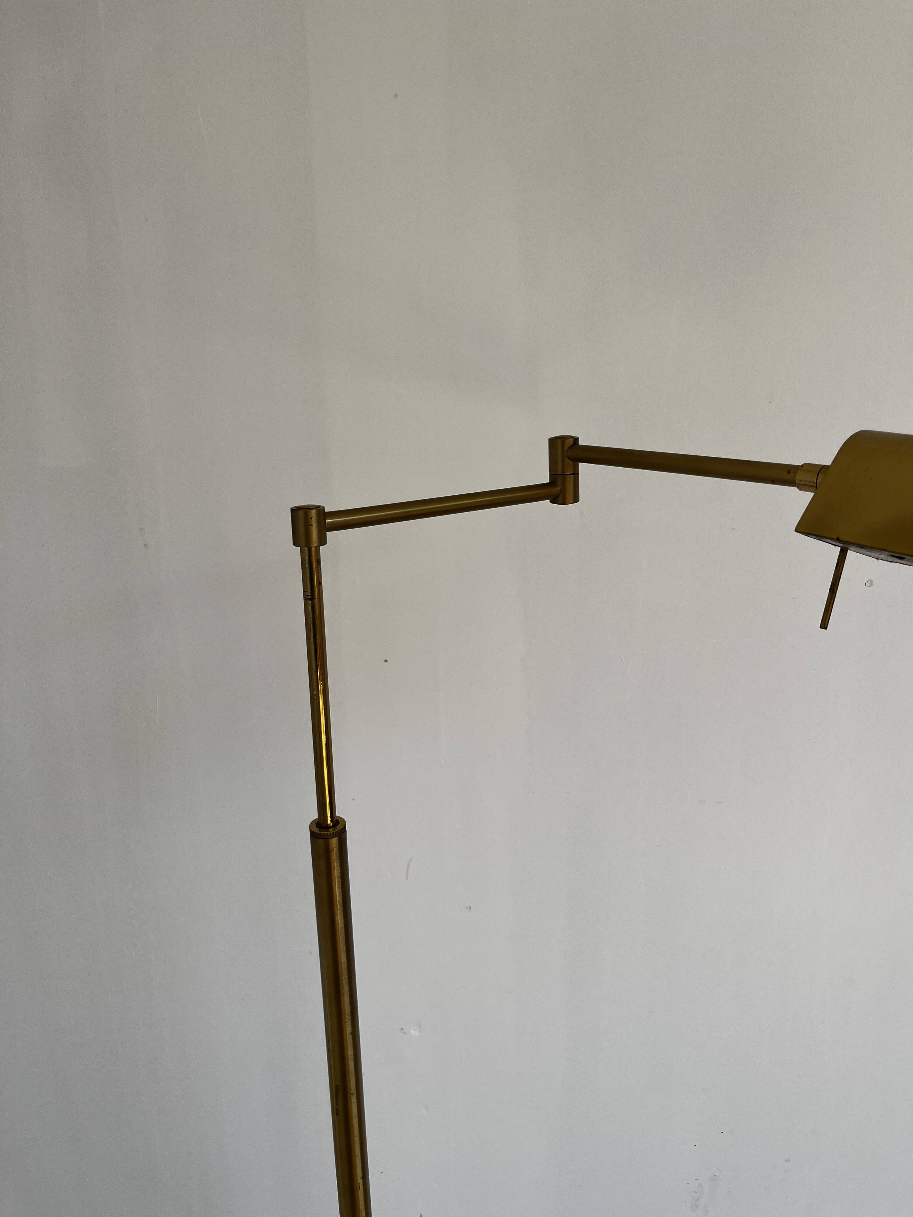 Brass reading floor lamp