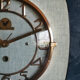 Vintage formica clock silent rectangular wall clock "Super Quinze Vert"