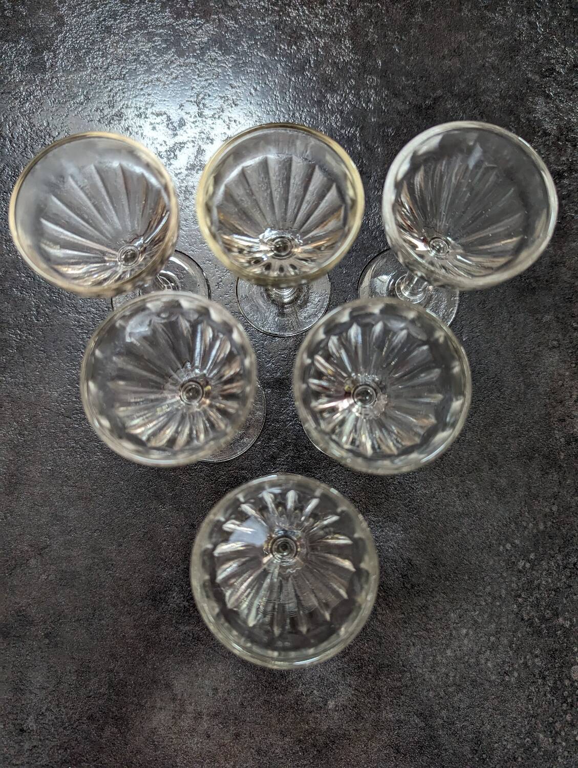 Lot 6 old digestive glasses 1940 TBE