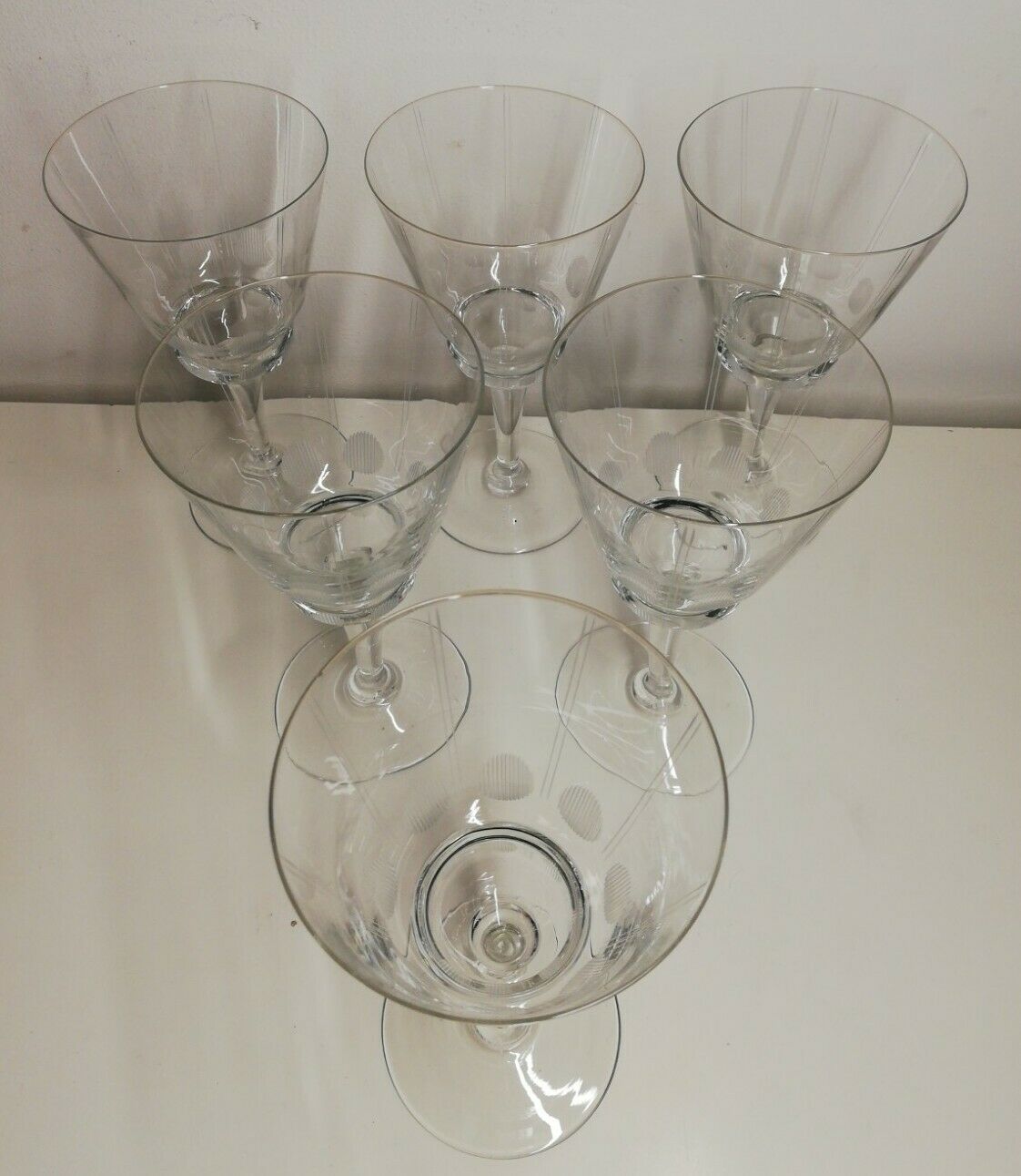 Lot de 6 verres à eau ciselés vintage