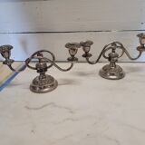 Pair of silver metal candlesticks