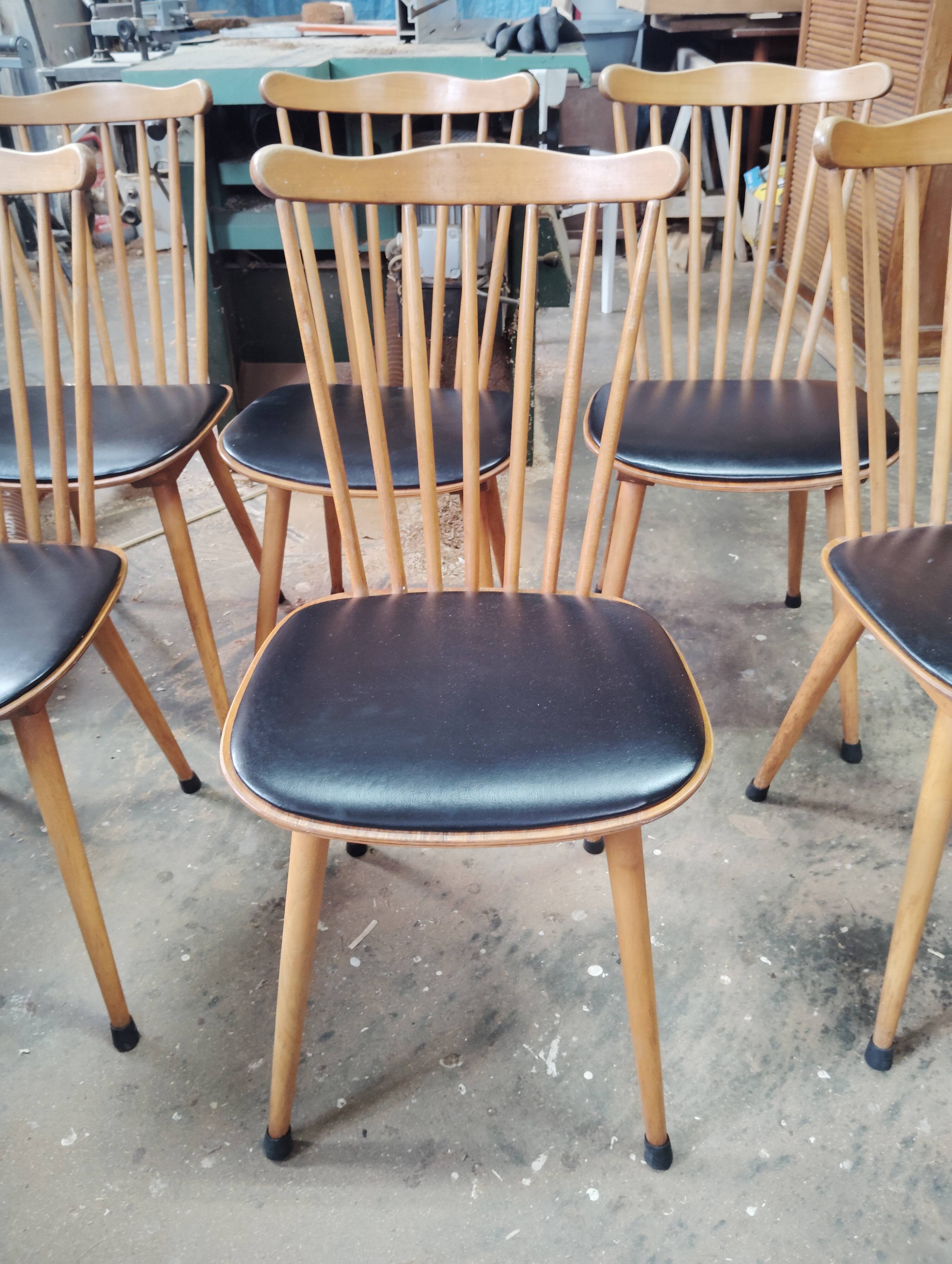 Set of 6 Baumann chairs model Sonate.