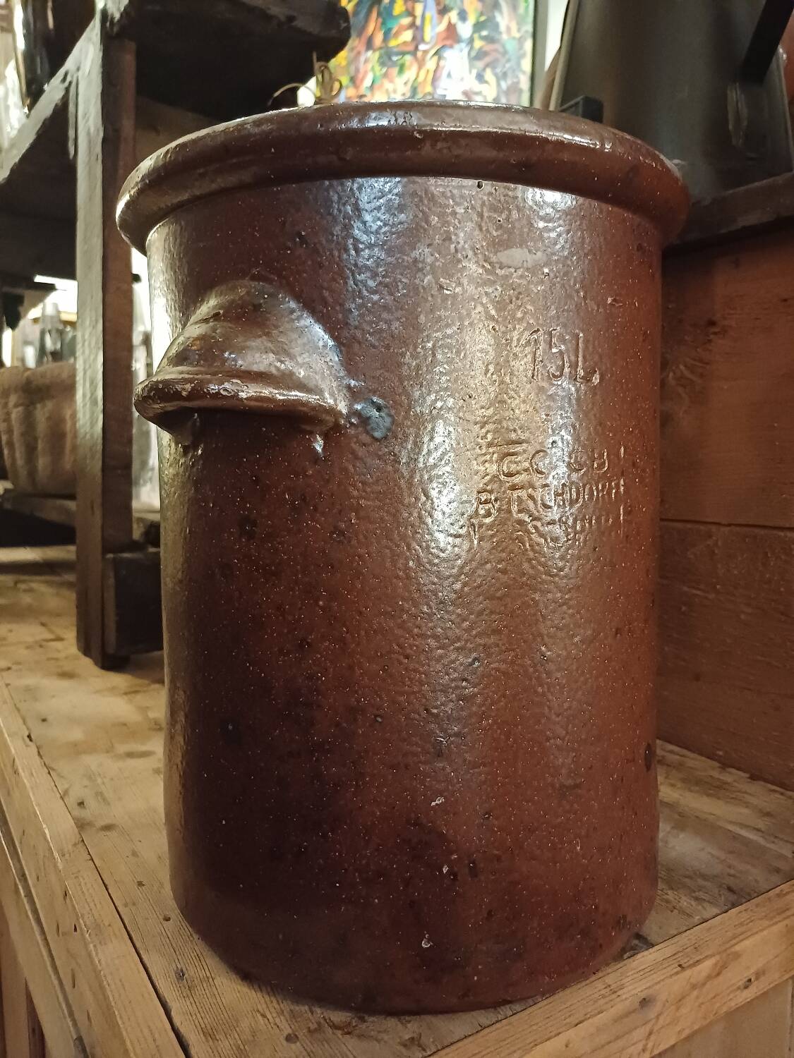 Antique, large 15-liter grease pot from the early 20th century