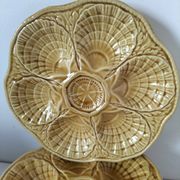 5 Sarreguemines caramel shell plates, 1950s
