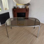 Smoked glass dining table from the 70s.