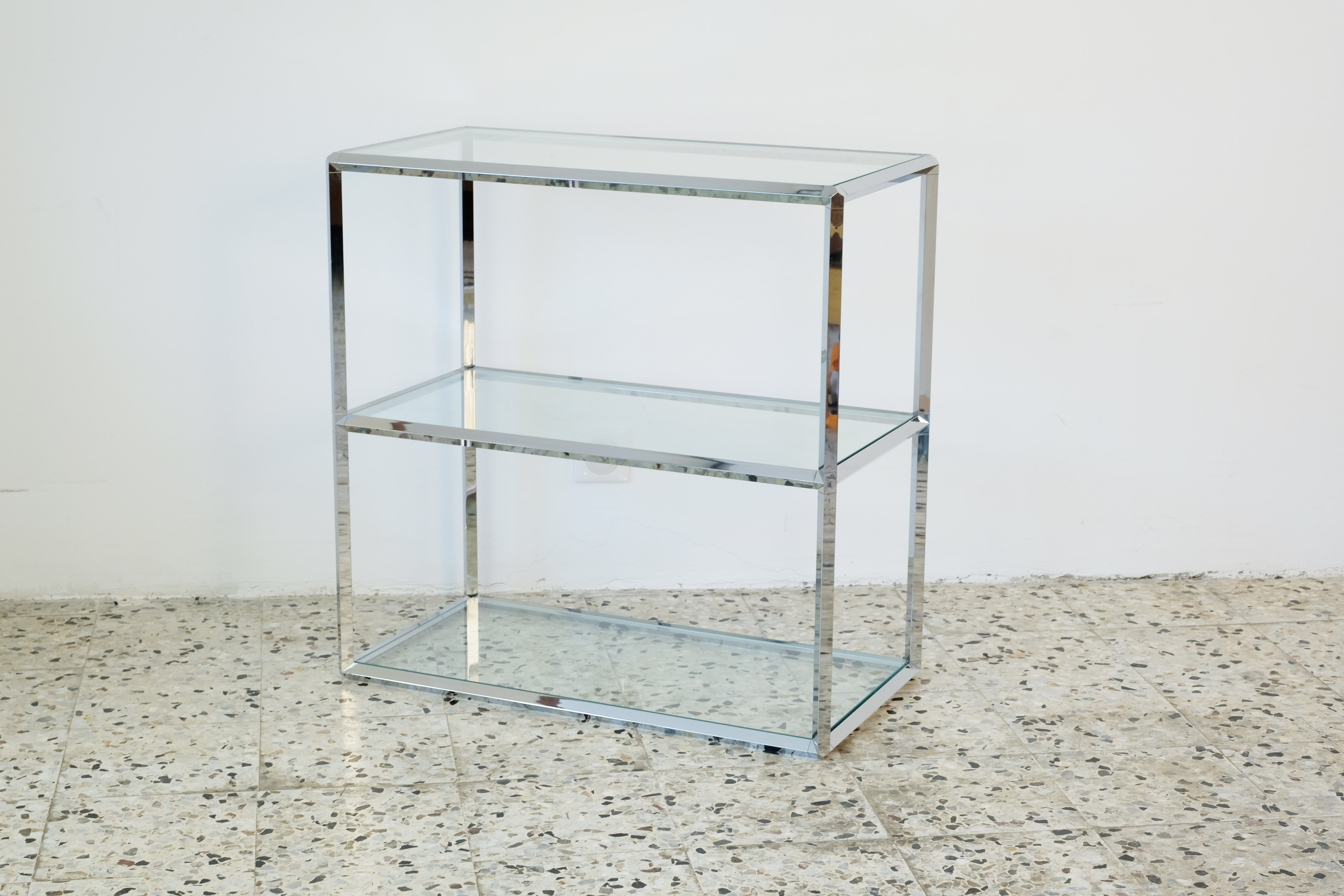 Vitra chrome and glass console
