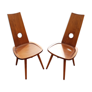 paire de chaises brutalistes