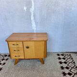 Vintage bedside table with compass feet