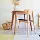 Table - bureau internat bois brut ancien pieds compas