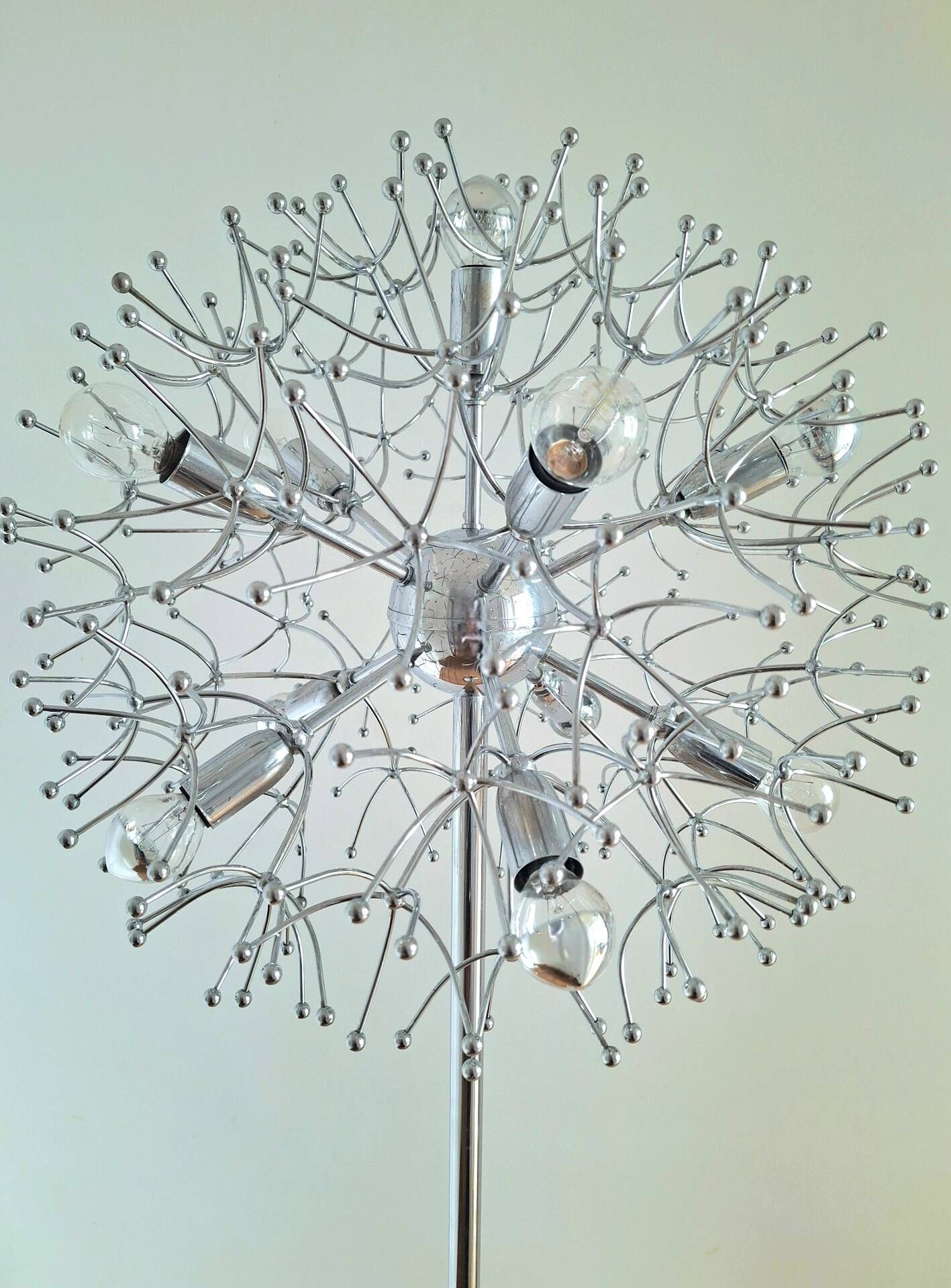 Sputnik floor lamp "Dandelion" designed by Gaetano Sciolari, lighting fixture vi
