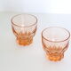 Duo of pink water glasses, 1950