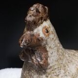 Poule en grès craquelé