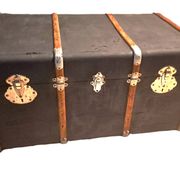 Antique vintage wooden travel trunk dating from the 1880s/1920s