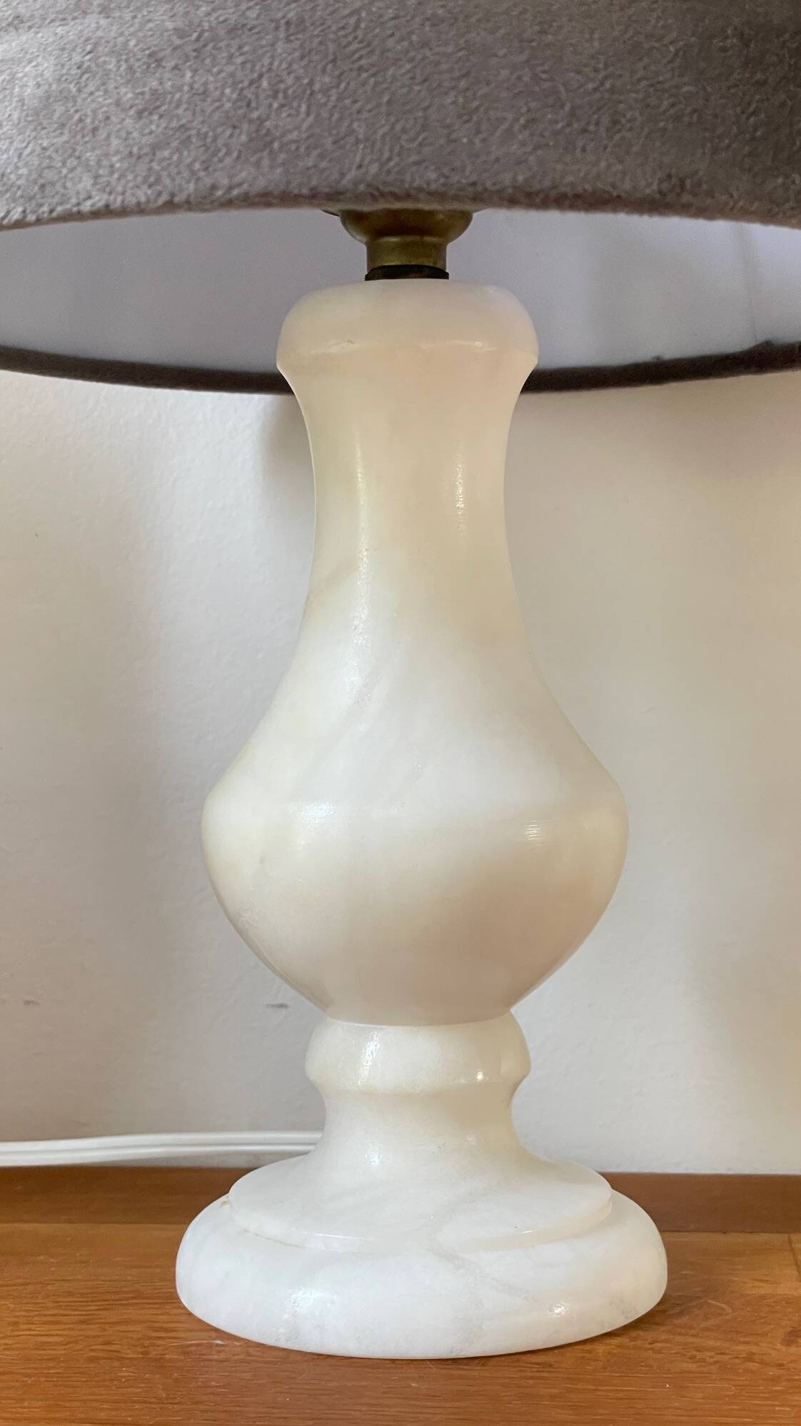 Paire lampes albâtre vintage