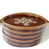 Cinq assiettes à dessert en céramique émaillée création Philippe Jenvrin