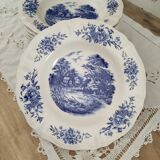 Set of 11 Sarreguemines soup plates Romantic blue model