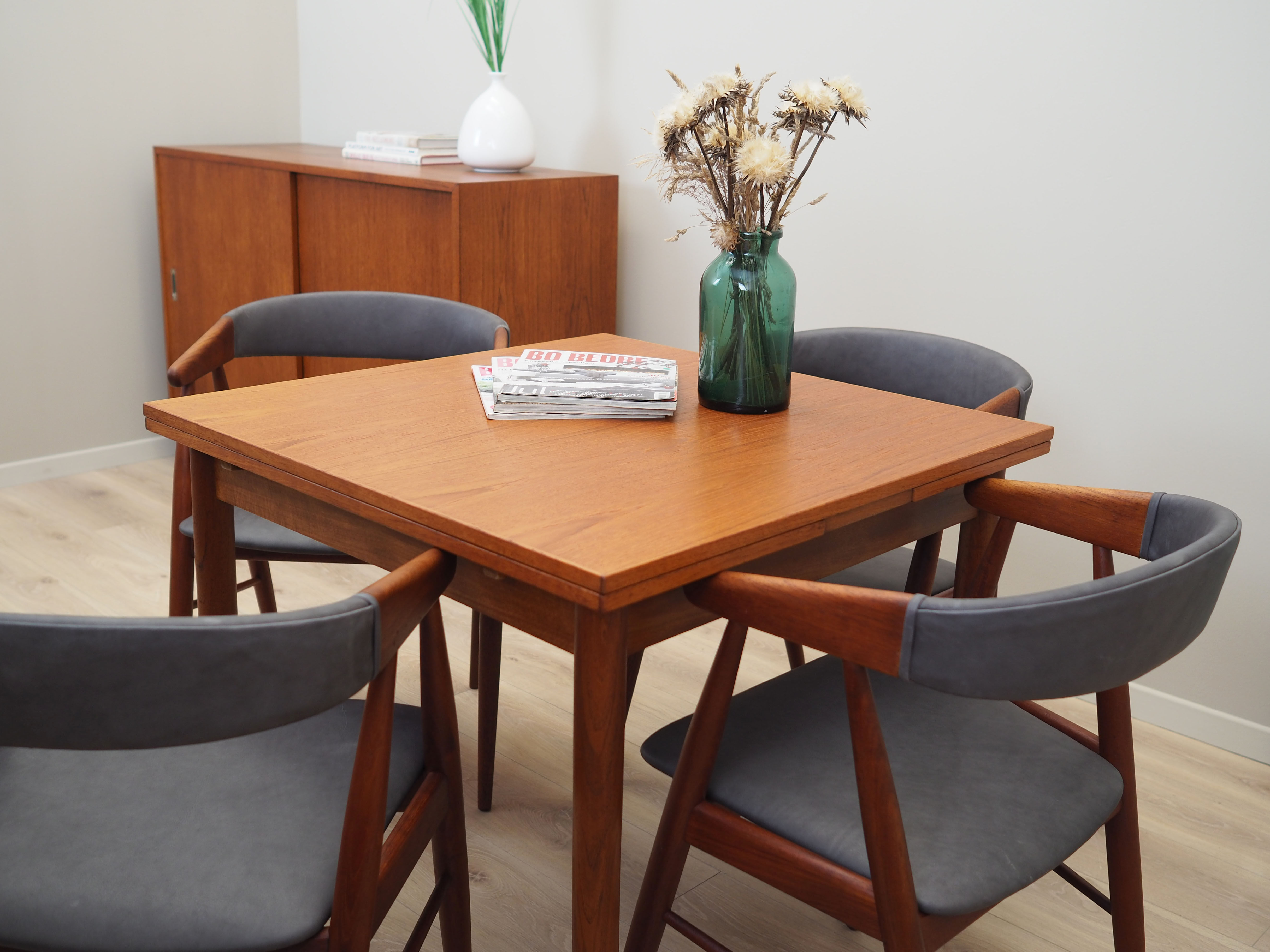 Set of four teak chairs, Danish design, 1960s, designer: Ejner Larsen & Aksel Bender Madsen