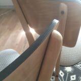 Lot de 4 chaises restaurées, années 50, assemblages monobloc