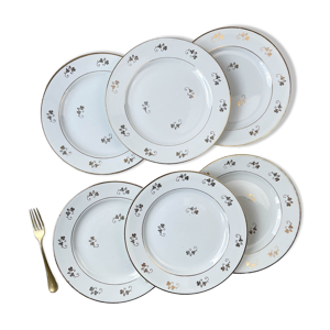6 assiettes plates L’Amandinoise - blanche